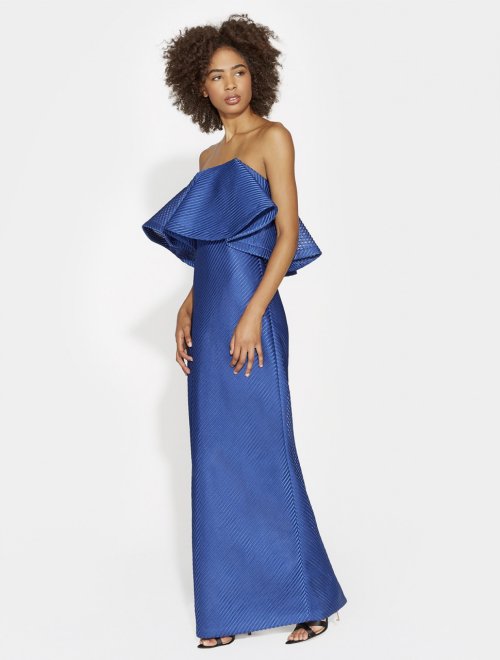 VESTIDO STRAPLESS CON DETALLE