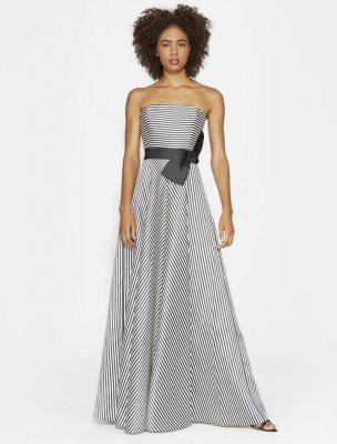 VESTIDO STRAPLESS CON RAYAS VESTIDO STRAPLESS CON RAYAS