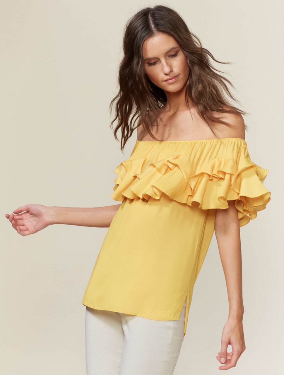 RUFFLE OFF SHOULDER TOP RUFFLE OFF SHOULDER TOP