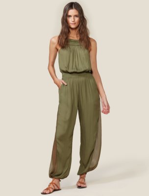 JUMPSUIT WITH SHEER SIDE PANELS JUMPSUIT WITH SHEER SIDE PANELS