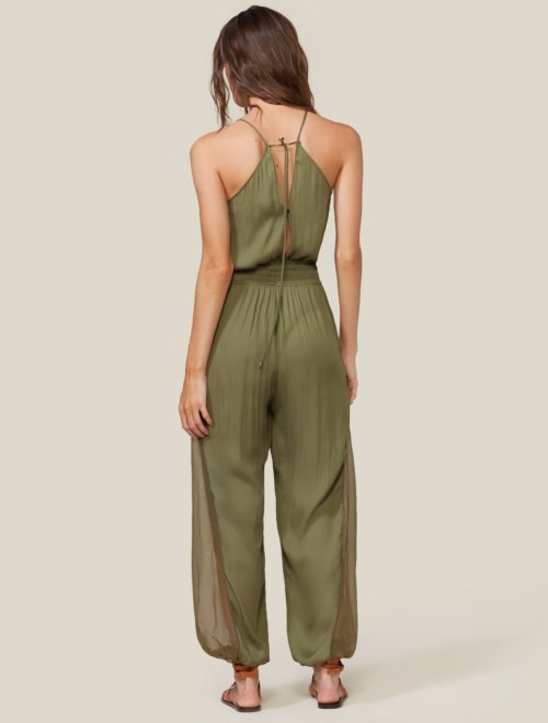 JUMPSUIT WITH SHEER SIDE PANELS