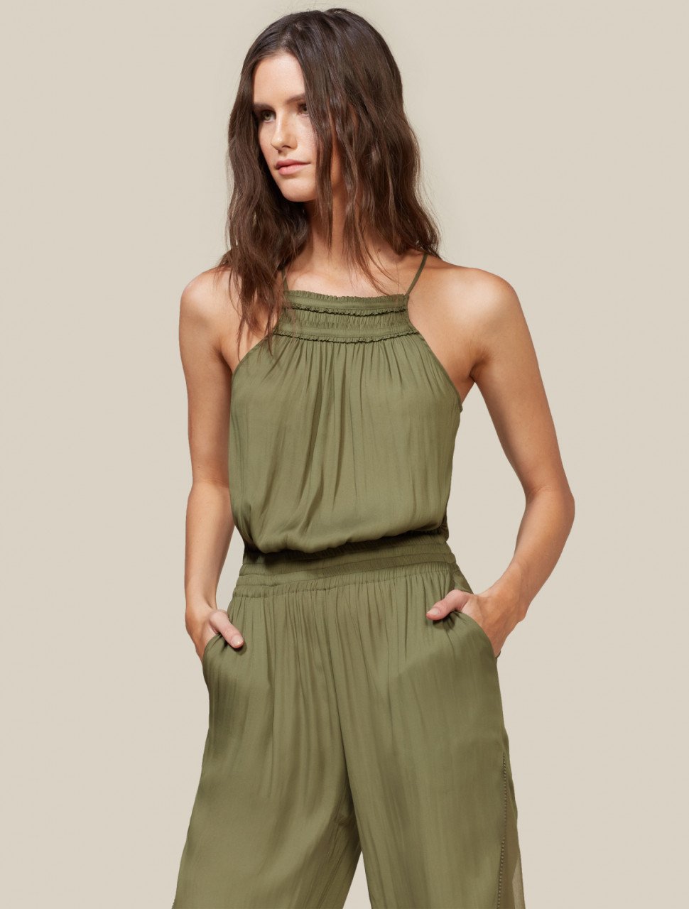 JUMPSUIT WITH SHEER SIDE PANELS JUMPSUIT WITH SHEER SIDE PANELS