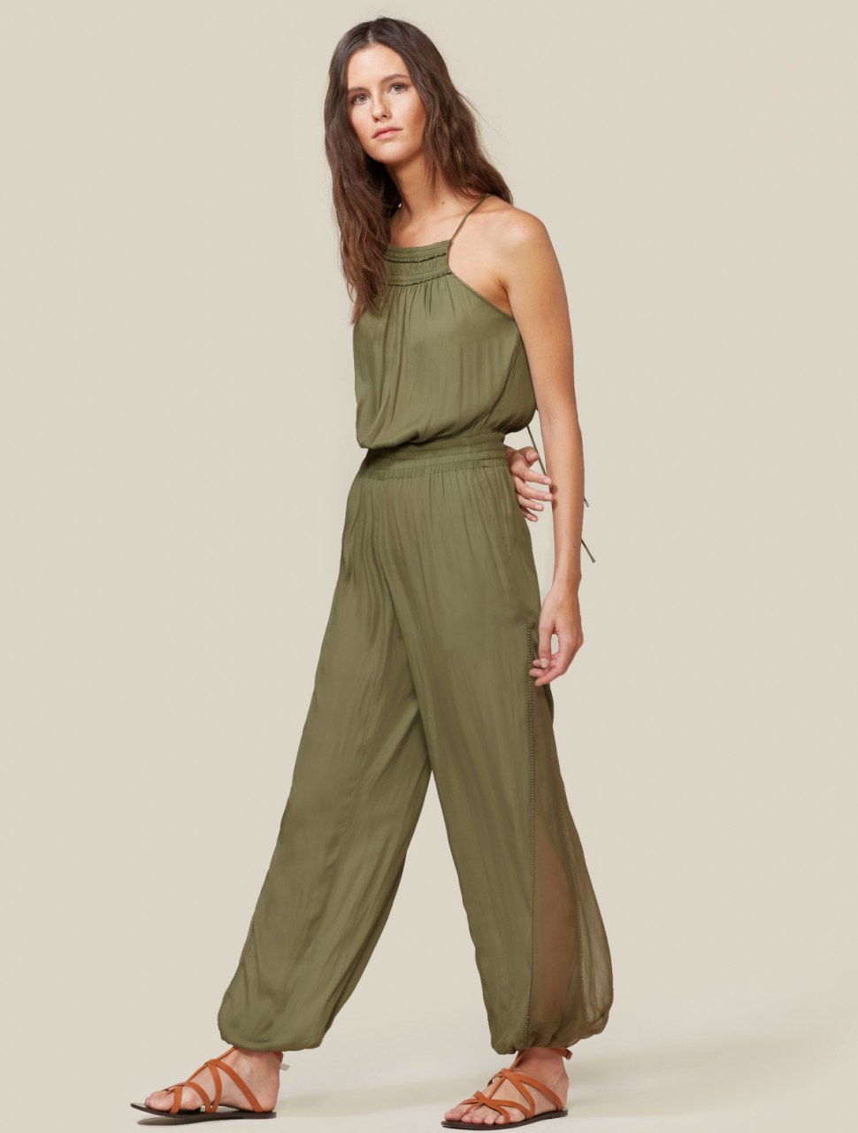 JUMPSUIT WITH SHEER SIDE PANELS JUMPSUIT WITH SHEER SIDE PANELS