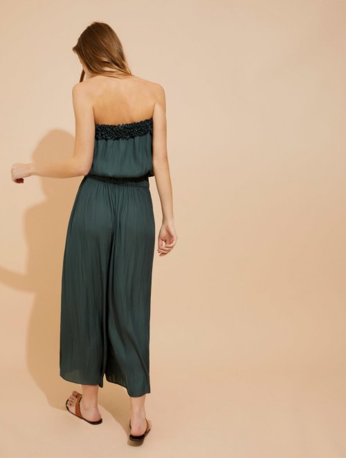SMOCKED FLOWY MEMORY GEORGETTE JUMPSUIT