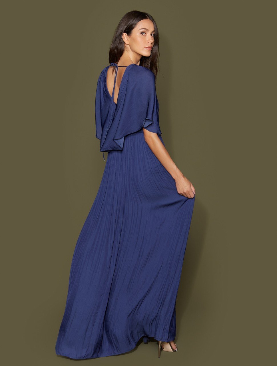 Cape Sleeve V Neck Flowy Cape Sleeve V Neck Flowy