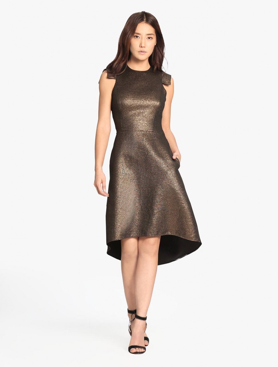 VESTIDO MIDI JACQUARD METALICO VESTIDO MIDI JACQUARD METALICO
