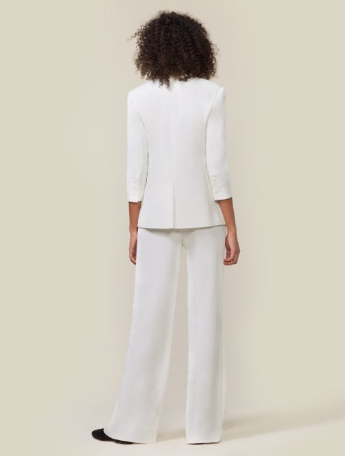 3/4 SLEEVE CRINKLE CREPE BLAZER
