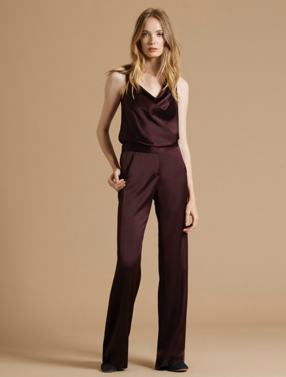 PLEAT DETAIL SATIN PANT PLEAT DETAIL SATIN PANT