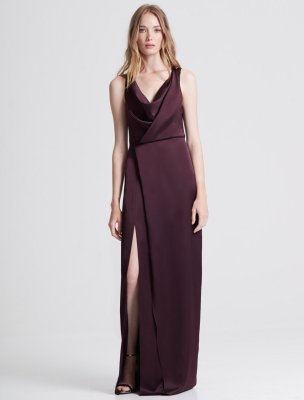 COWL DRAPE SATIN SLIP GOWN COWL DRAPE SATIN SLIP GOWN