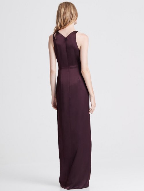 COWL DRAPE SATIN SLIP GOWN