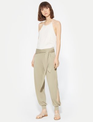 FLOWY TAPERED TIE WAIST JERSEY PANT FLOWY TAPERED TIE WAIST JERSEY PANT