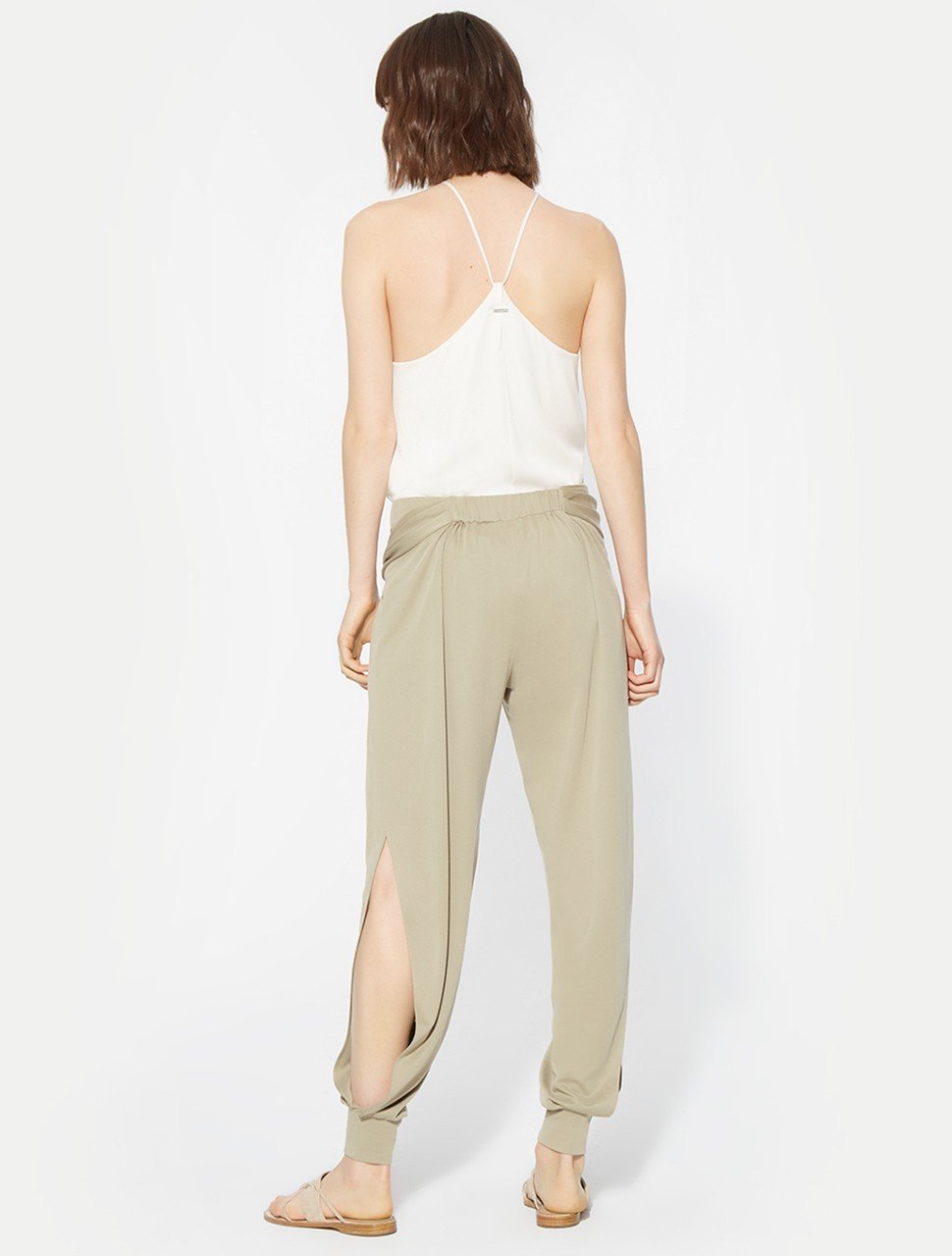 FLOWY TAPERED TIE WAIST JERSEY PANT FLOWY TAPERED TIE WAIST JERSEY PANT
