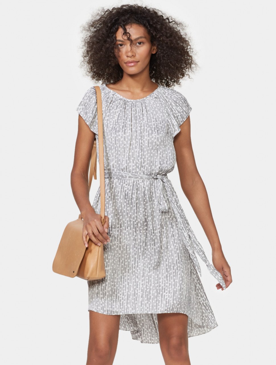 CAP SLEEVE DRESS WITH SASH CAP SLEEVE DRESS WITH SASH