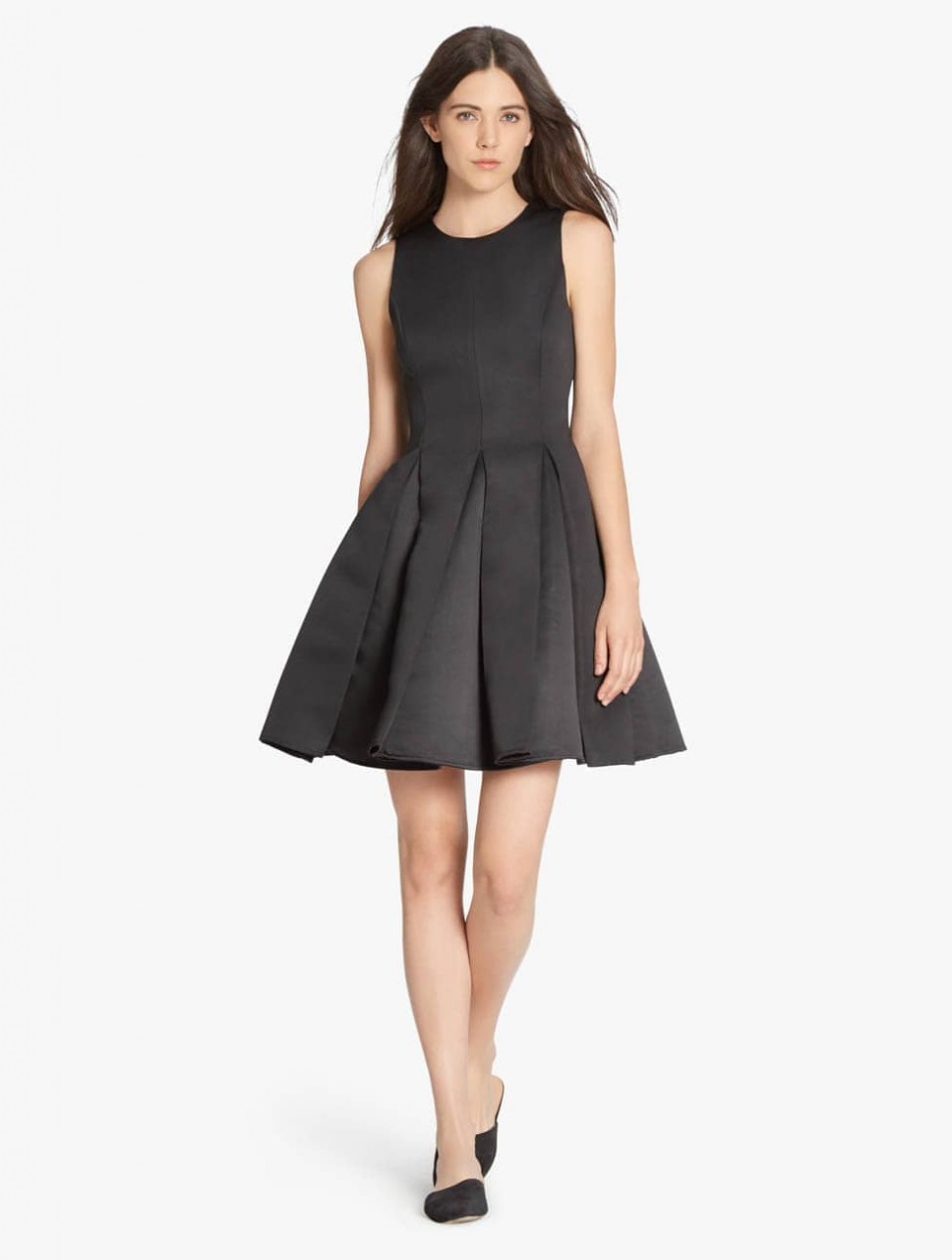 VESTIDO FAILLE DE SATIN ESTRUCTURADO CON BOLSILLOS VESTIDO FAILLE DE SATIN ESTRUCTURADO CON BOLSILLOS