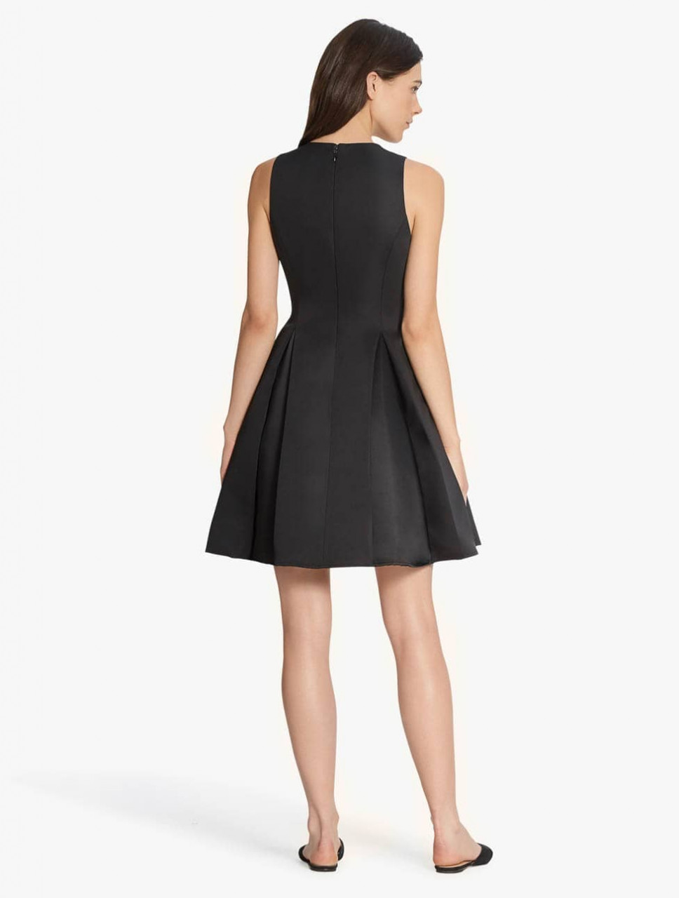 VESTIDO FAILLE DE SATIN ESTRUCTURADO CON BOLSILLOS VESTIDO FAILLE DE SATIN ESTRUCTURADO CON BOLSILLOS