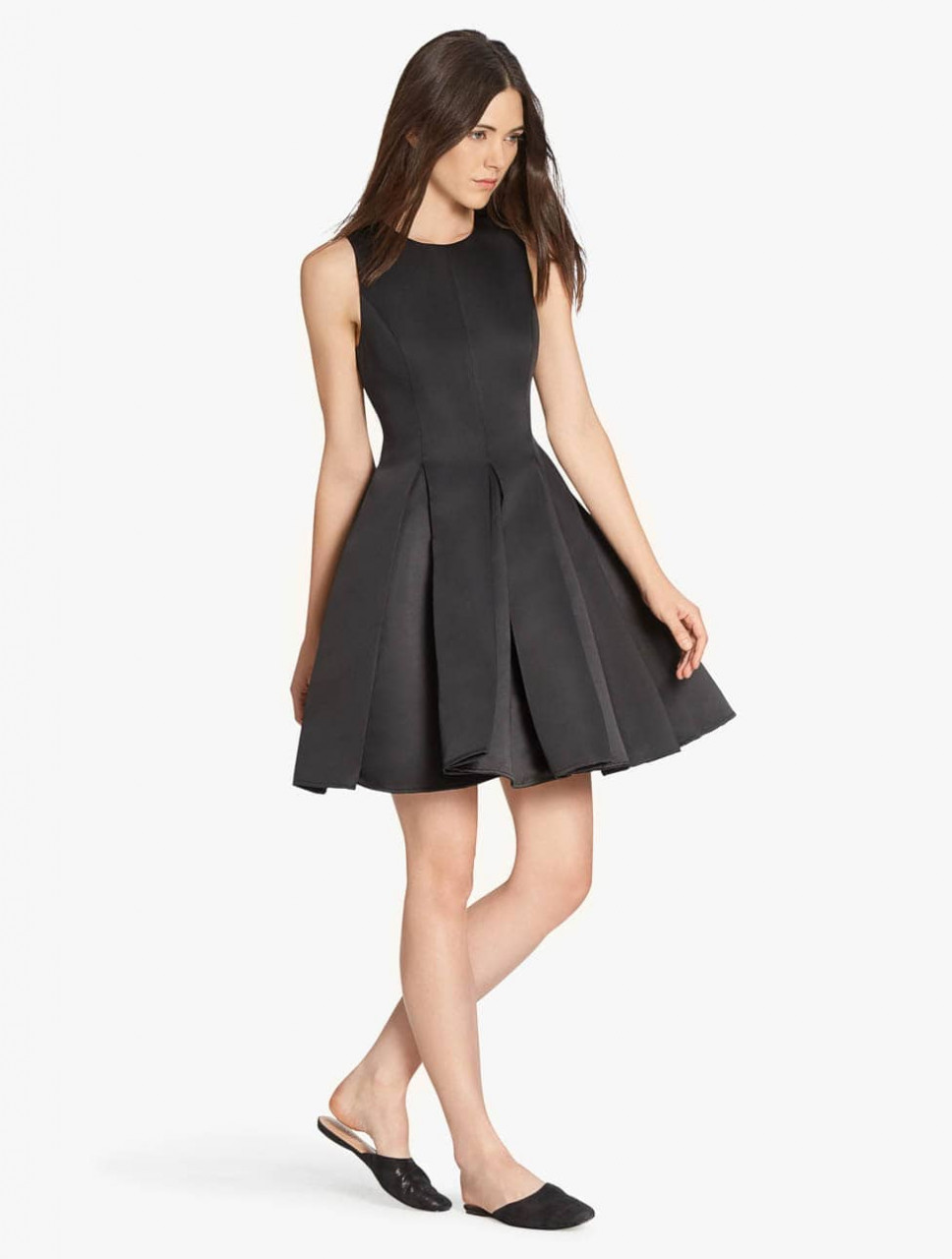 VESTIDO FAILLE DE SATIN ESTRUCTURADO CON BOLSILLOS VESTIDO FAILLE DE SATIN ESTRUCTURADO CON BOLSILLOS