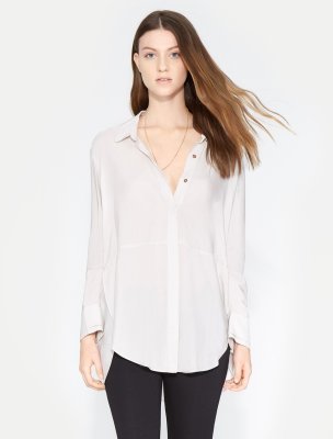 LONG RUCHED SLEEVE STRIPED SHIRT LONG RUCHED SLEEVE STRIPED SHIRT