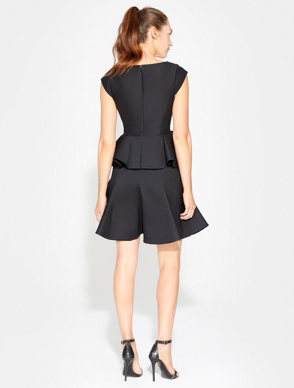 CAP SLV V NECK DRESS W PEPLUM CAP SLV V NECK DRESS W PEPLUM