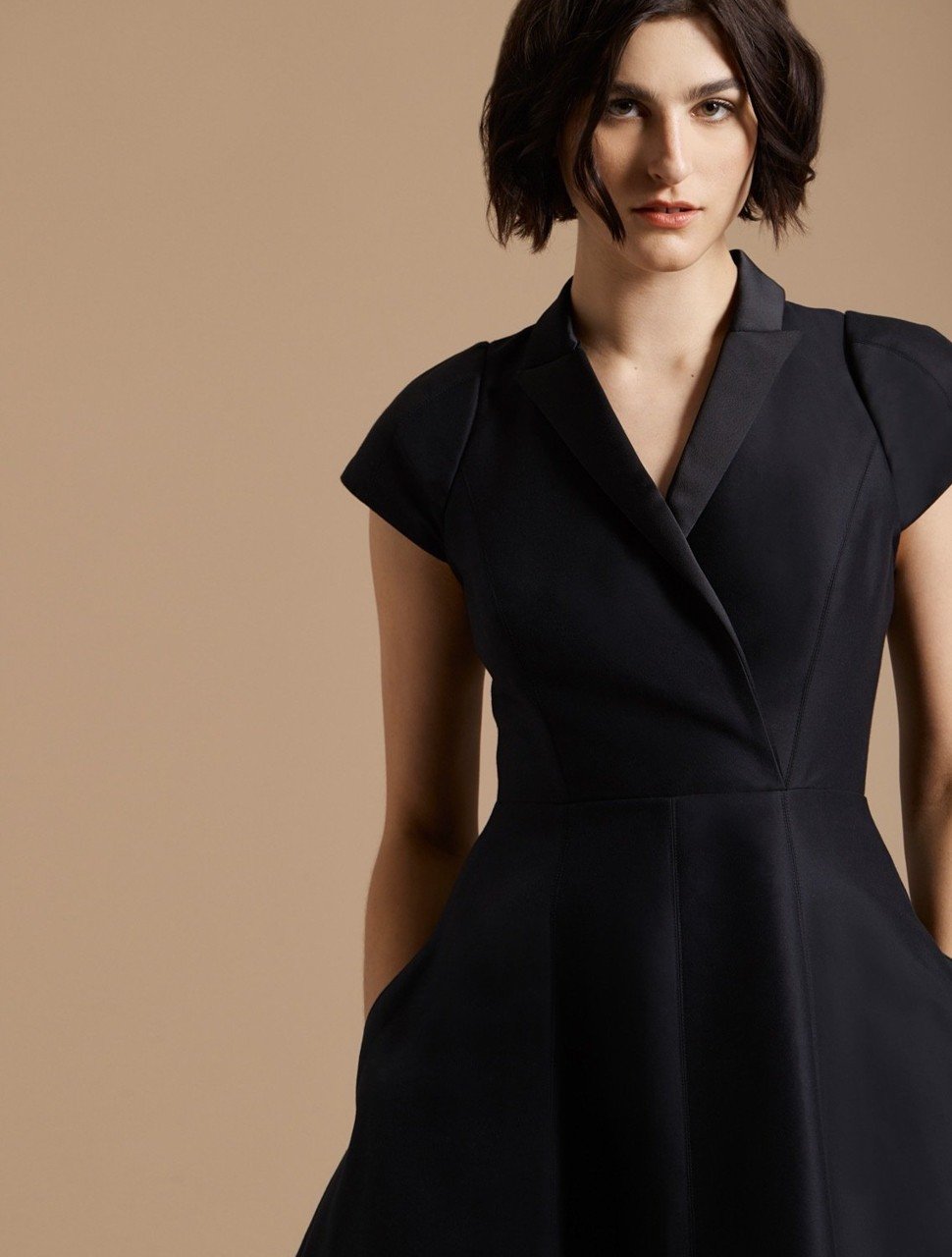 TUXEDO SILK FAILLE DRESS TUXEDO SILK FAILLE DRESS