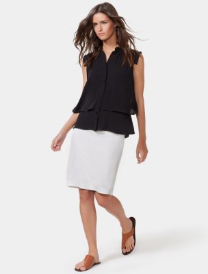 LAYERED TOP WITH PINTUCKING DETAIL LAYERED TOP WITH PINTUCKING DETAIL
