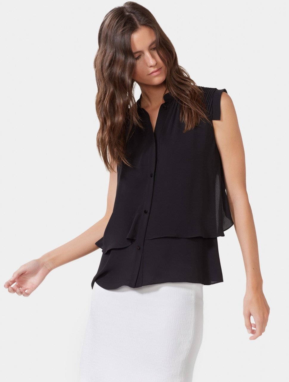 LAYERED TOP WITH PINTUCKING DETAIL LAYERED TOP WITH PINTUCKING DETAIL
