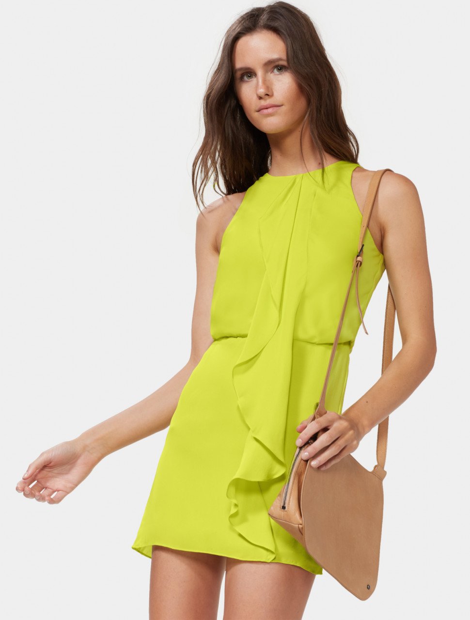 SLEEVELESS DRAPE FRONT DRESS SLEEVELESS DRAPE FRONT DRESS