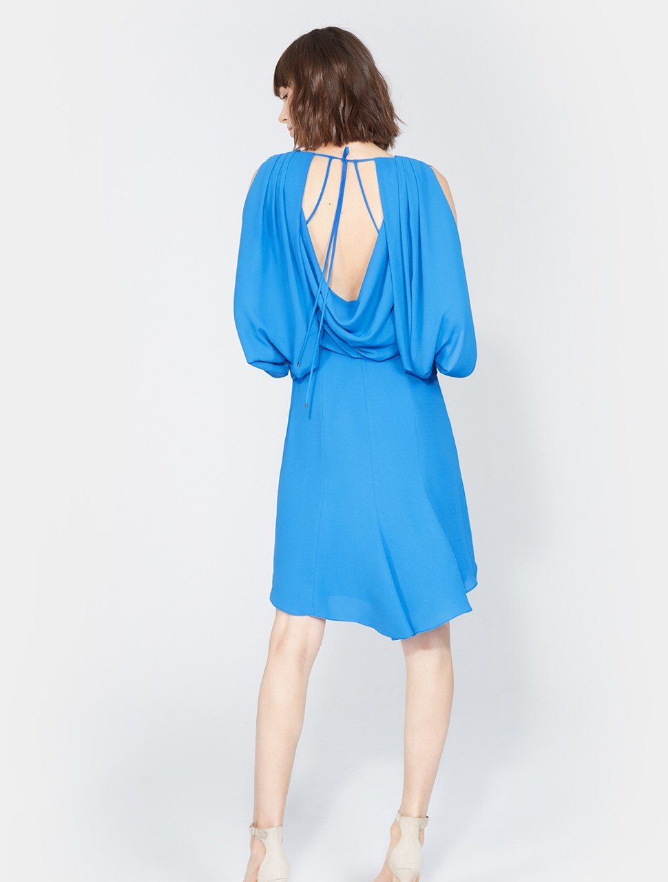 CAPE SLEEVE DRAPED OPEN BACK DRESS CAPE SLEEVE DRAPED OPEN BACK DRESS