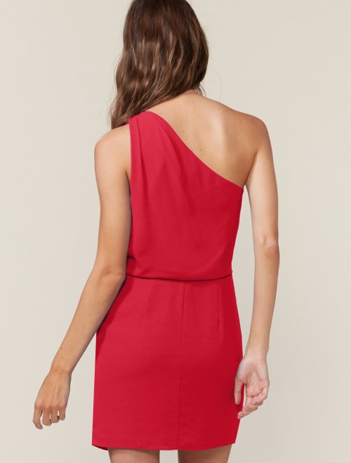 ONE SHOULDER DRESS WITH DRAPE