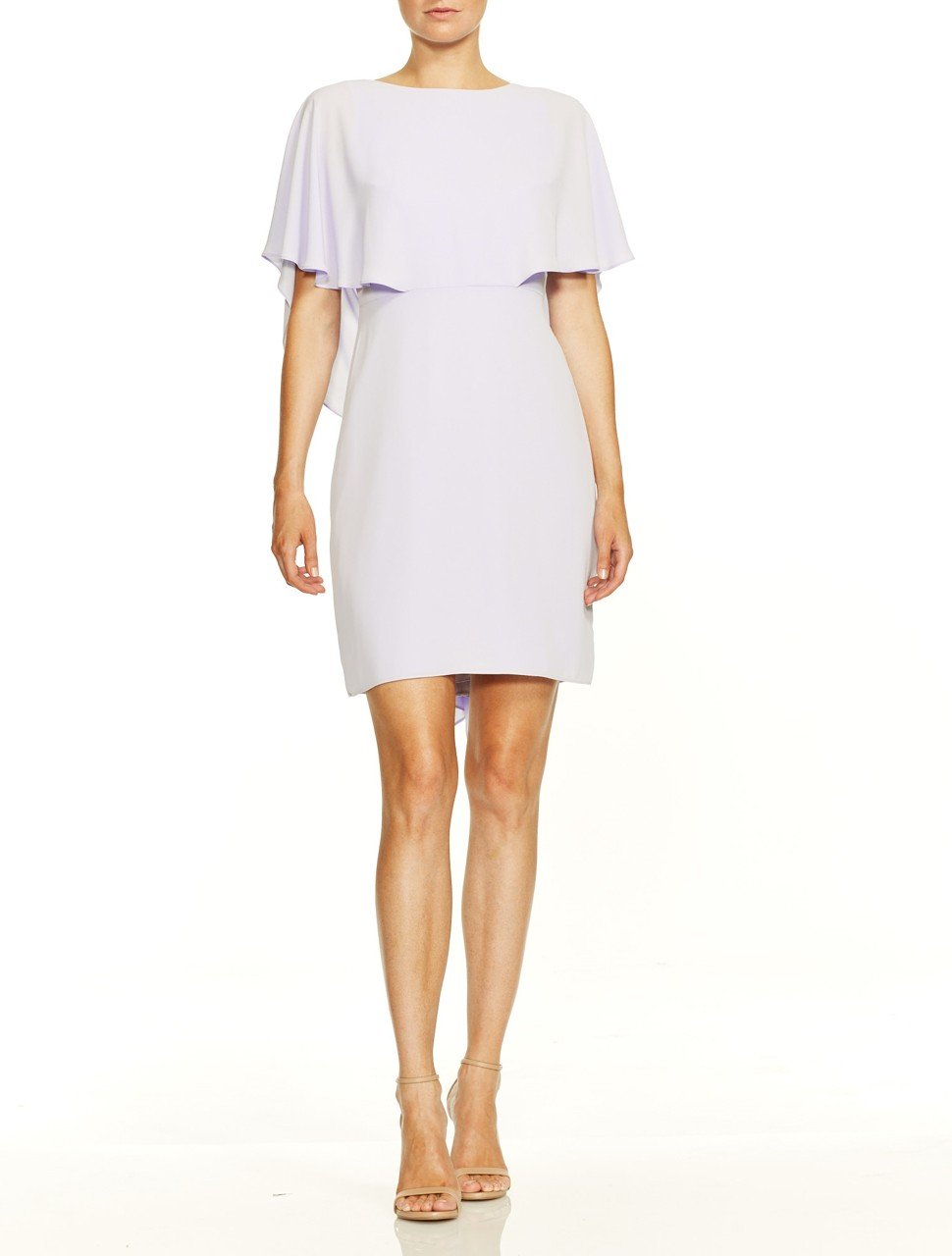 Cape Sleeve High Neck Drape Back Dress Cape Sleeve High Neck Drape Back Dress