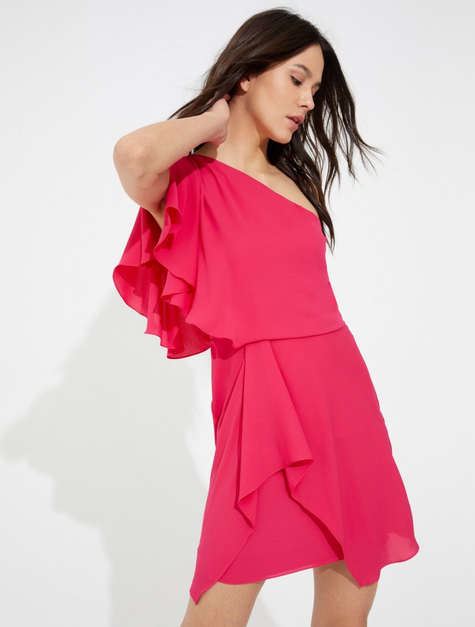 DRAPED SILKY GEORGETTE DRESS DRAPED SILKY GEORGETTE DRESS