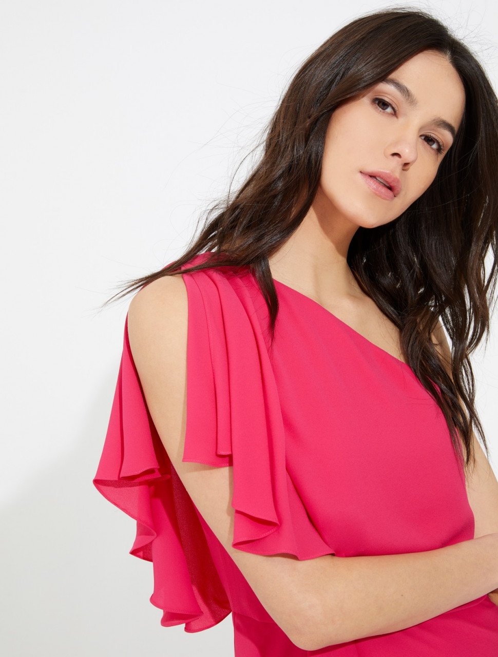 DRAPED SILKY GEORGETTE DRESS DRAPED SILKY GEORGETTE DRESS