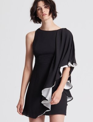 ASYMMETRIC COLOR BLOCKED FLOWY DRESS ASYMMETRIC COLOR BLOCKED FLOWY DRESS