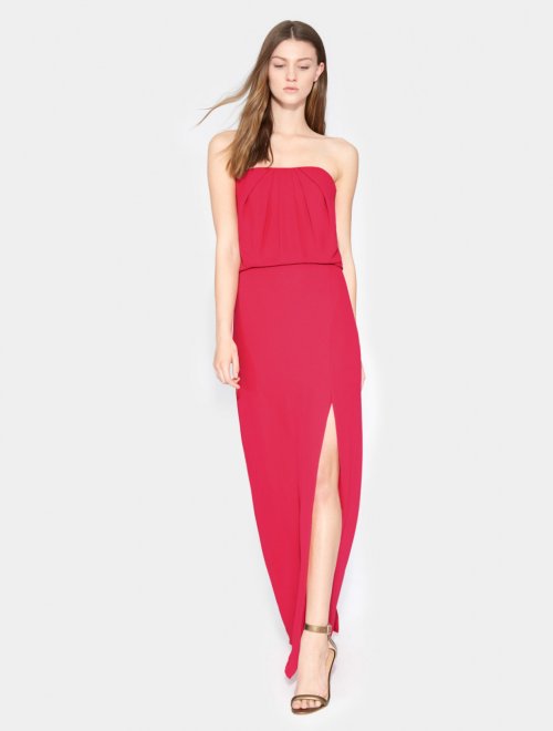 VESTIDO ESPALDA CON DRAPEO VOLANTE