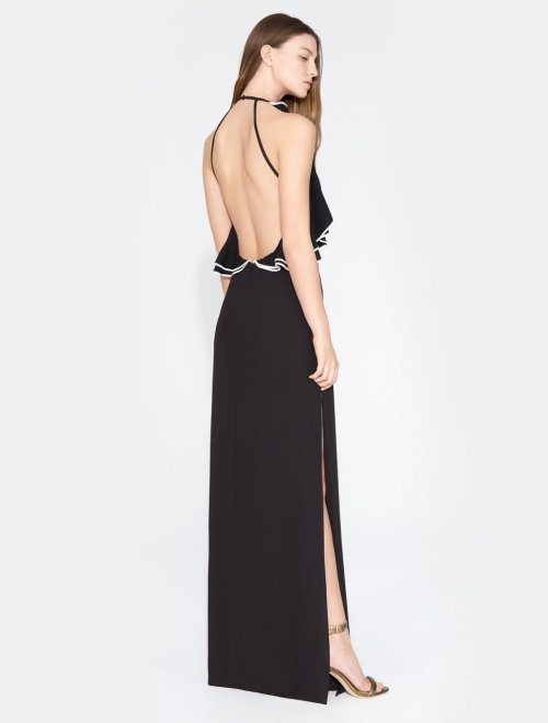 VESTIDO FRUNCIDO DE CUELLO ALTO