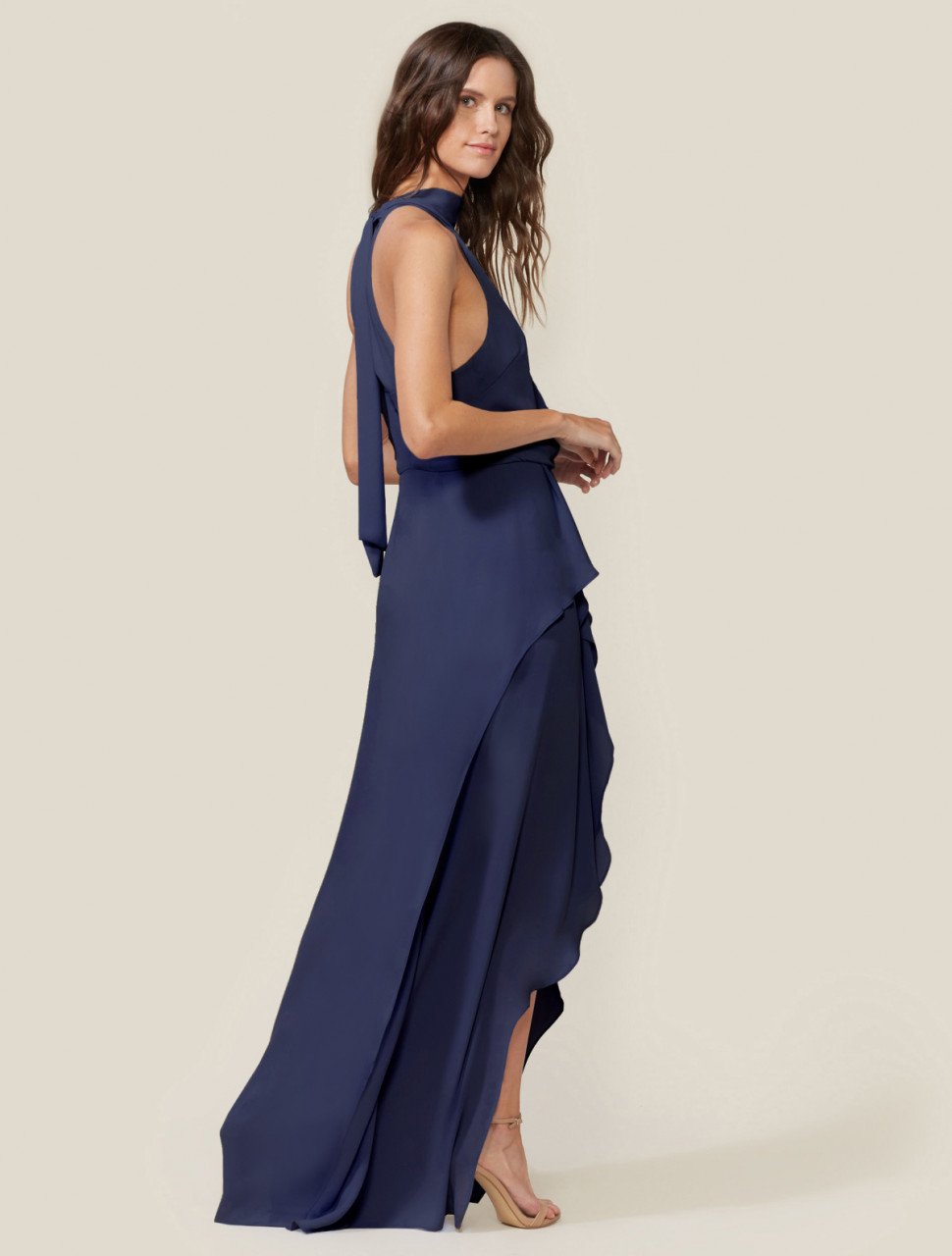 DRAPED MOCK NECK GOWN DRAPED MOCK NECK GOWN