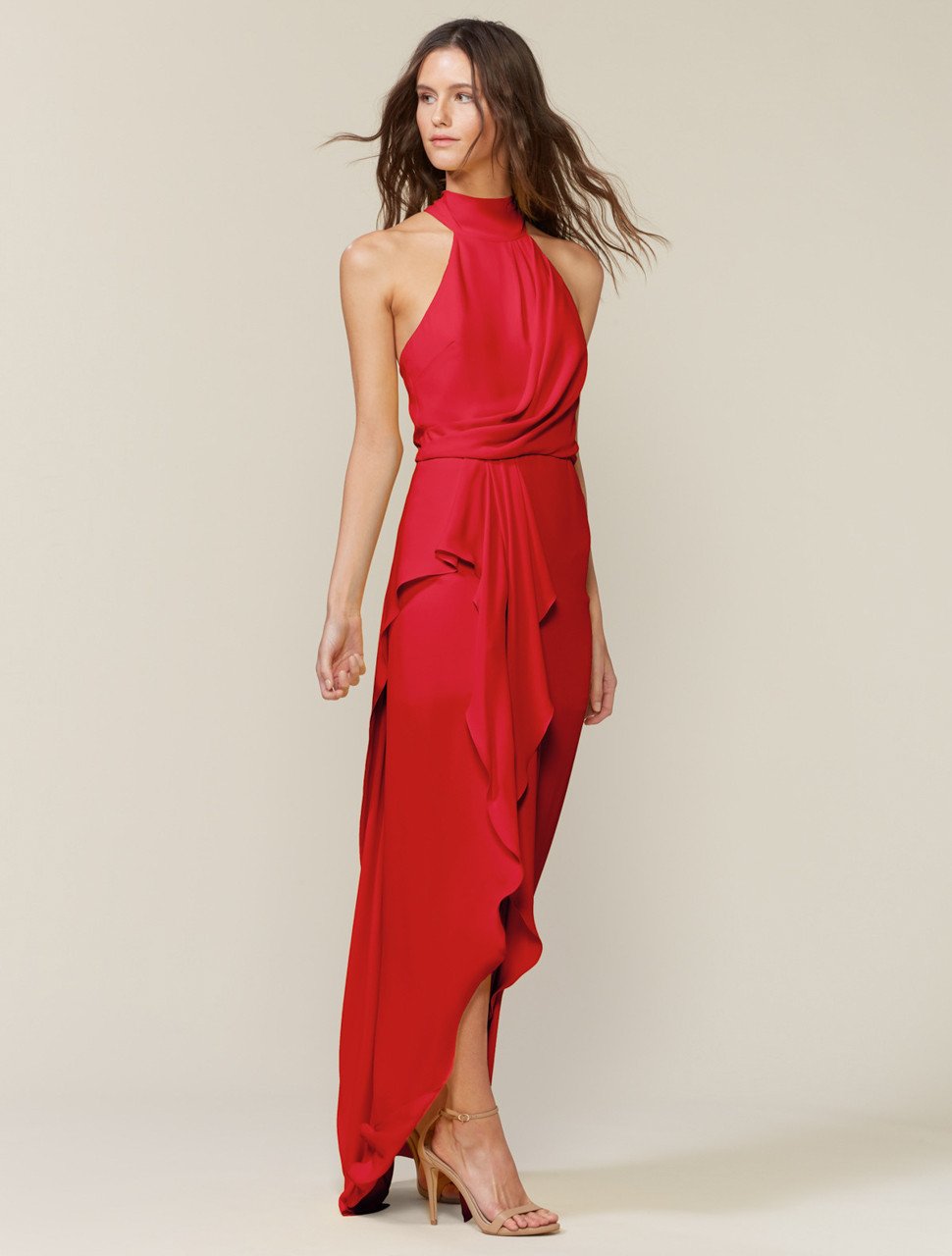 DRAPED MOCK NECK GOWN DRAPED MOCK NECK GOWN