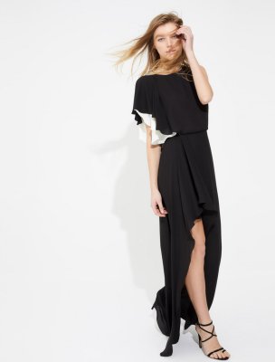 DRAPED SILKY GEORGETTE GOWN DRAPED SILKY GEORGETTE GOWN