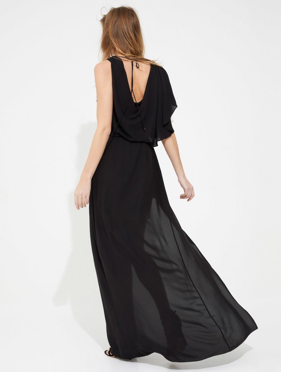 DRAPED SILKY GEORGETTE GOWN DRAPED SILKY GEORGETTE GOWN