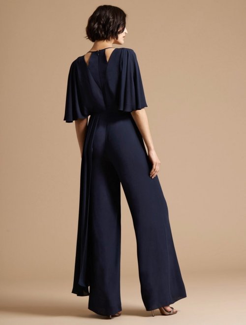 ASYMMETRIC DRAPE FLOWY JUMPSUIT