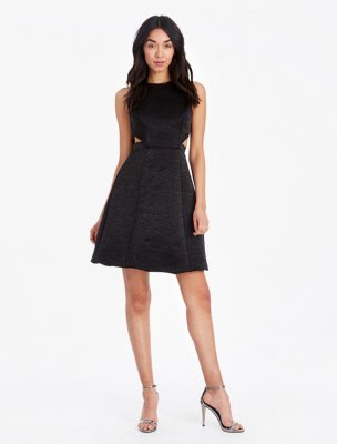 VESTIDO BRILLANTE JACQUARD CON RECORTE VESTIDO BRILLANTE JACQUARD CON RECORTE