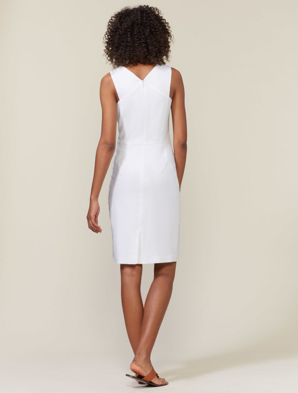 ASYMMETRIC NECKLINE LINEN SHEATH ASYMMETRIC NECKLINE LINEN SHEATH