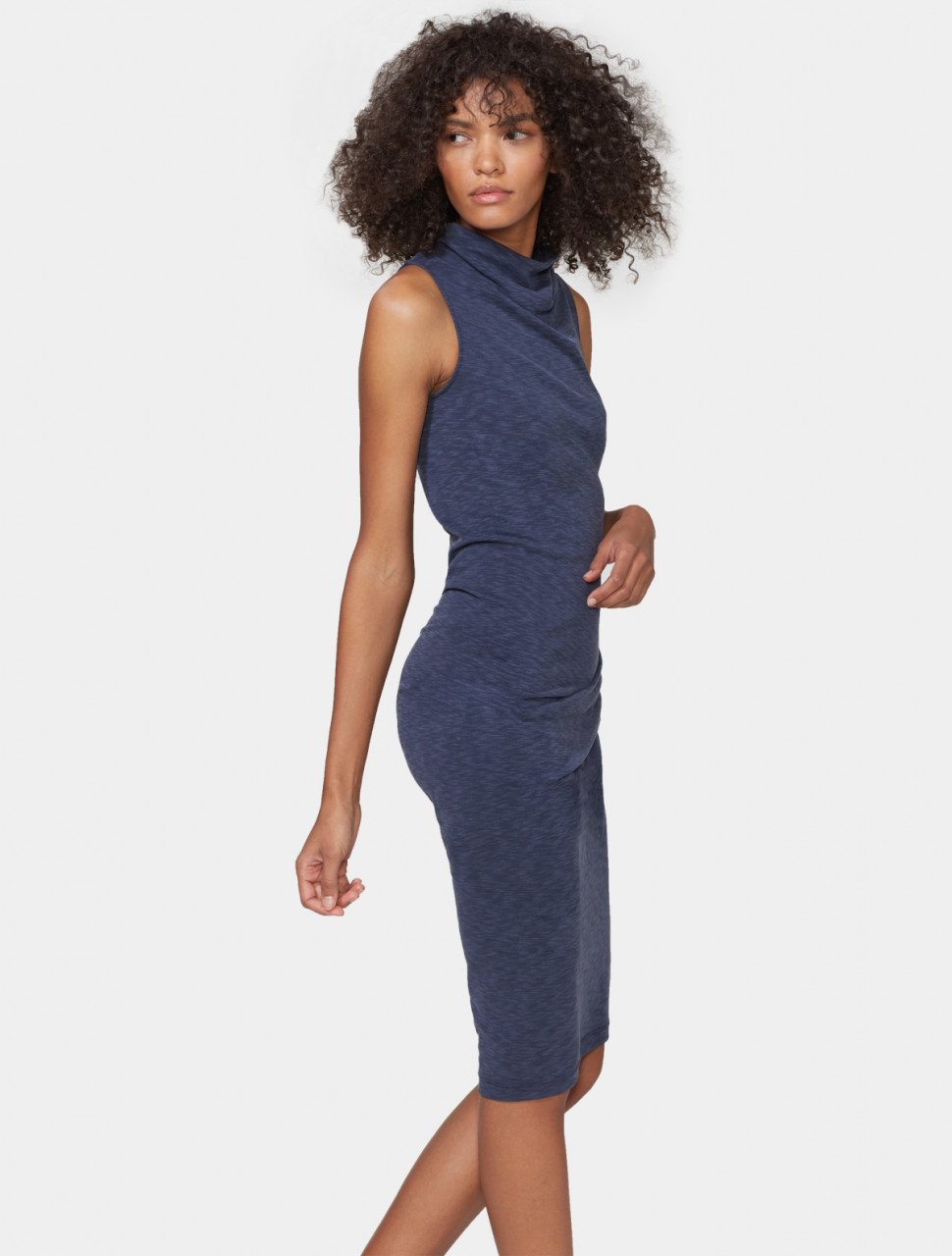 SLEEVELESS DRAPED JERSEY DRESS SLEEVELESS DRAPED JERSEY DRESS