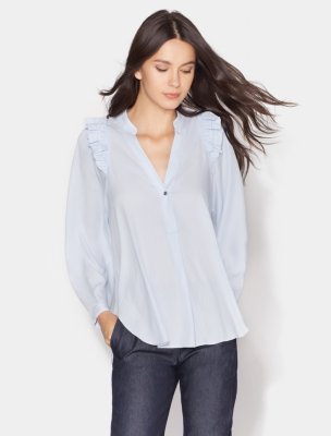 LONG SLEEVE TOP WITH RUFFLE DETAIL LONG SLEEVE TOP WITH RUFFLE DETAIL
