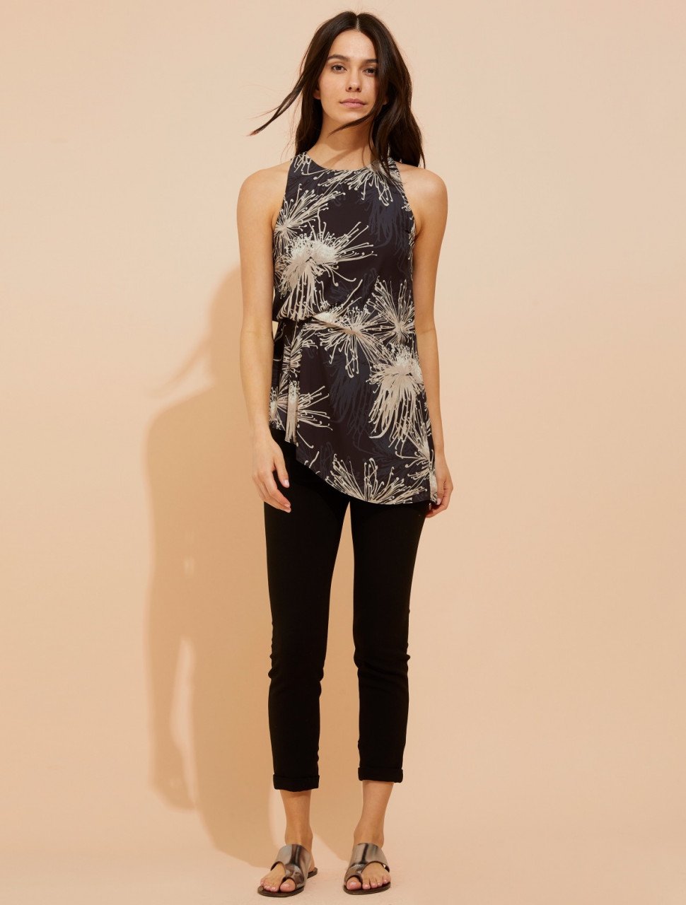 PRINTED DRAPED TOP PRINTED DRAPED TOP