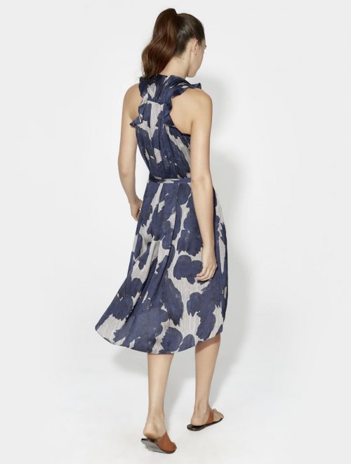 VESTIDO FLUIDO CUELLO RECTO