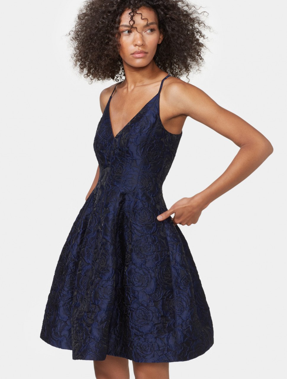 SLEEVELESS JACQUARD FIT & FLARE DRESS SLEEVELESS JACQUARD FIT & FLARE DRESS