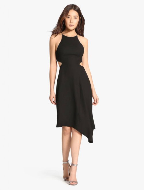 VESTIDO CREPE DE CADENA CORTADA