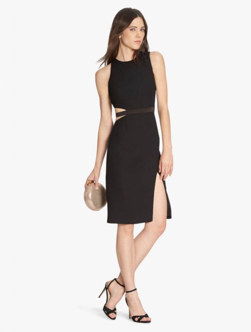 VESTIDO CREPE CORTE LATERAL