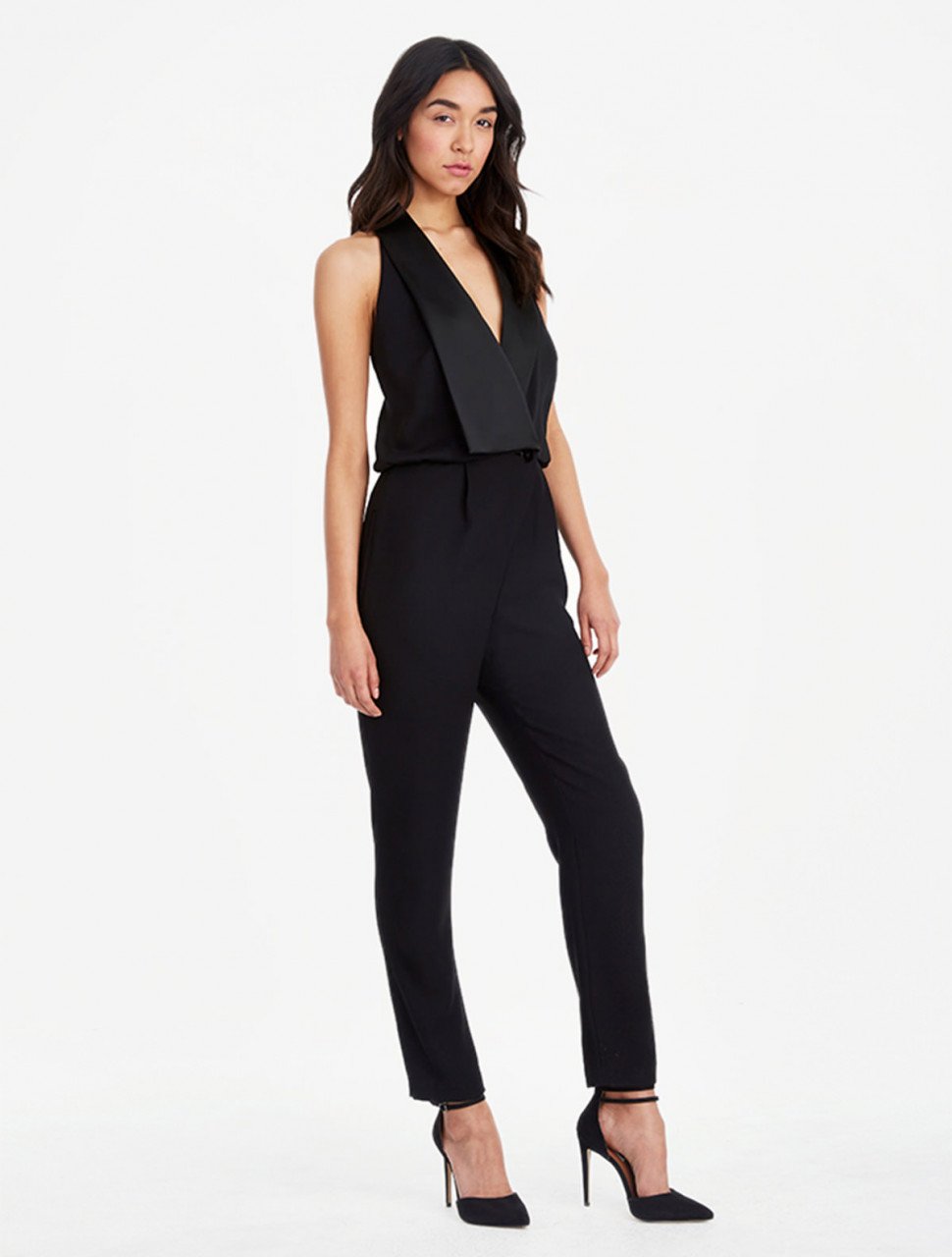 JUMPSUIT TUXEDO CREPE Y SATIN JUMPSUIT TUXEDO CREPE Y SATIN