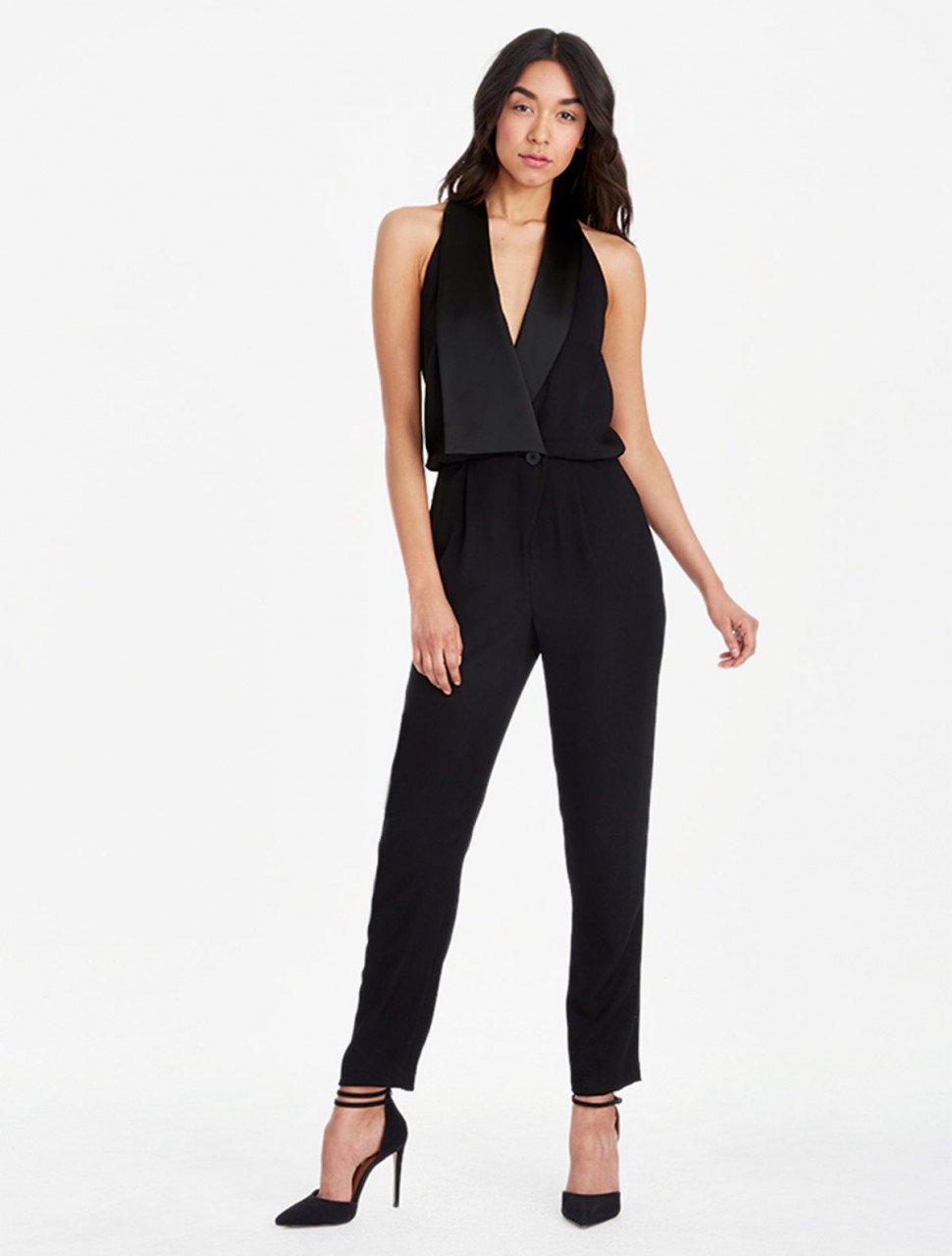 JUMPSUIT TUXEDO CREPE Y SATIN JUMPSUIT TUXEDO CREPE Y SATIN
